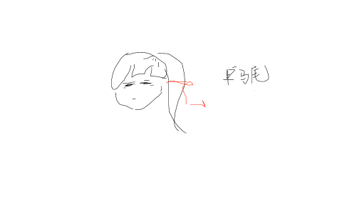 单马尾红色发绳